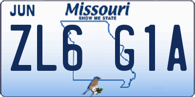 MO license plate ZL6G1A