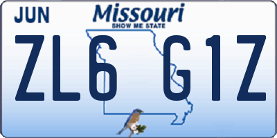 MO license plate ZL6G1Z