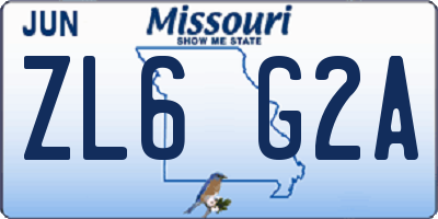 MO license plate ZL6G2A