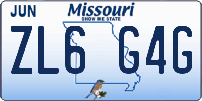 MO license plate ZL6G4G