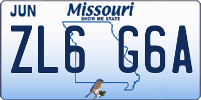 MO license plate ZL6G6A