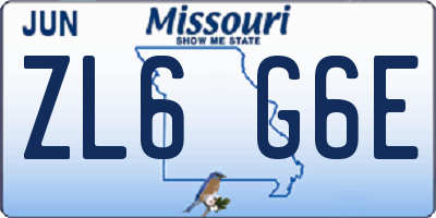 MO license plate ZL6G6E