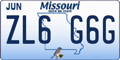 MO license plate ZL6G6G