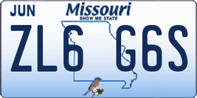 MO license plate ZL6G6S