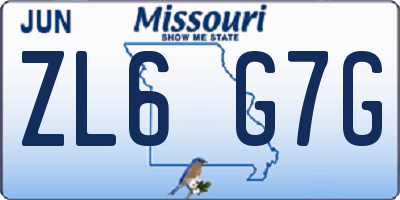 MO license plate ZL6G7G