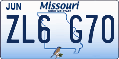 MO license plate ZL6G7O