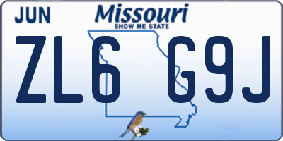 MO license plate ZL6G9J