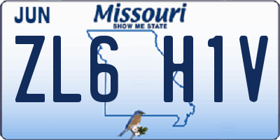 MO license plate ZL6H1V