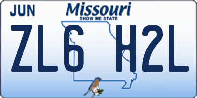 MO license plate ZL6H2L