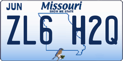 MO license plate ZL6H2Q