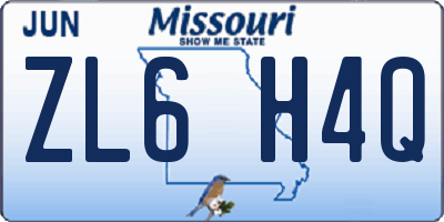 MO license plate ZL6H4Q