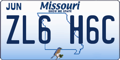 MO license plate ZL6H6C