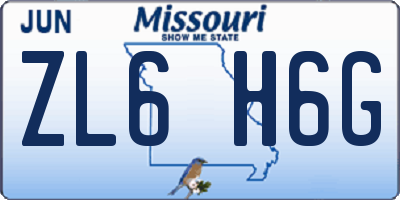 MO license plate ZL6H6G