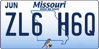 MO license plate ZL6H6Q