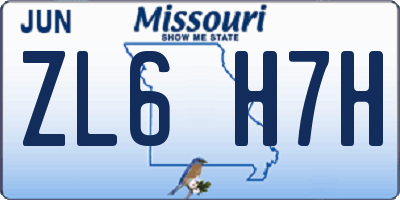 MO license plate ZL6H7H
