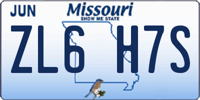 MO license plate ZL6H7S