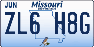 MO license plate ZL6H8G