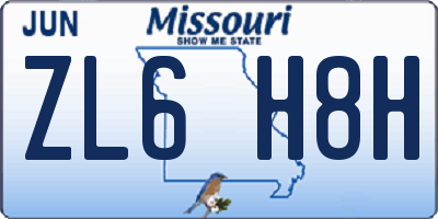MO license plate ZL6H8H