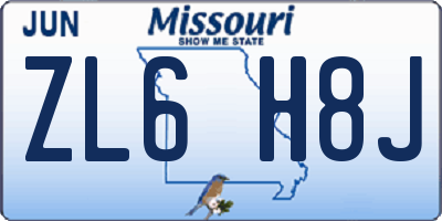 MO license plate ZL6H8J
