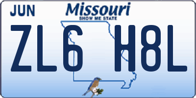MO license plate ZL6H8L