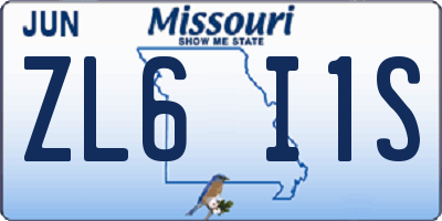 MO license plate ZL6I1S