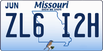 MO license plate ZL6I2H
