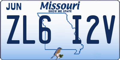 MO license plate ZL6I2V