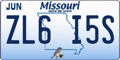 MO license plate ZL6I5S