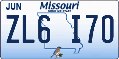 MO license plate ZL6I7O