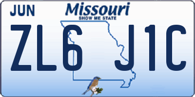 MO license plate ZL6J1C