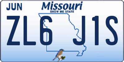 MO license plate ZL6J1S