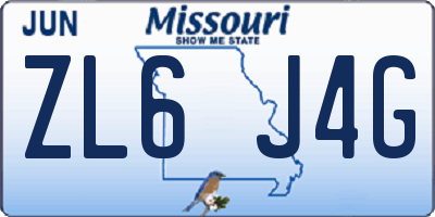 MO license plate ZL6J4G