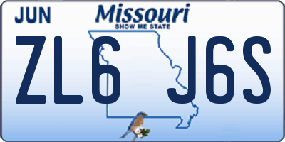 MO license plate ZL6J6S