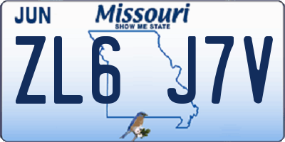 MO license plate ZL6J7V