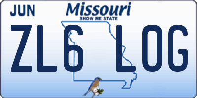 MO license plate ZL6L0G