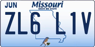 MO license plate ZL6L1V