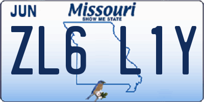 MO license plate ZL6L1Y