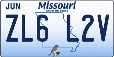 MO license plate ZL6L2V