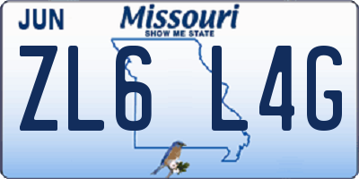 MO license plate ZL6L4G