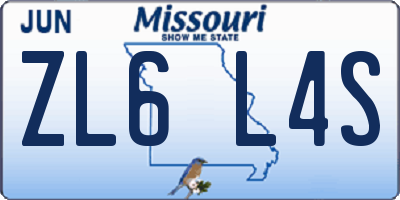 MO license plate ZL6L4S