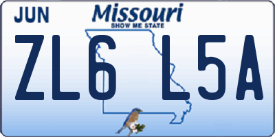 MO license plate ZL6L5A