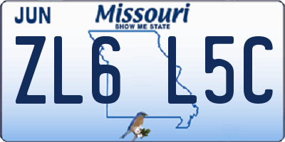 MO license plate ZL6L5C