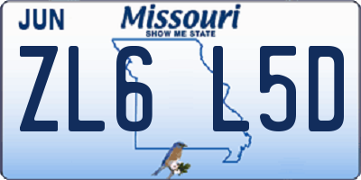 MO license plate ZL6L5D