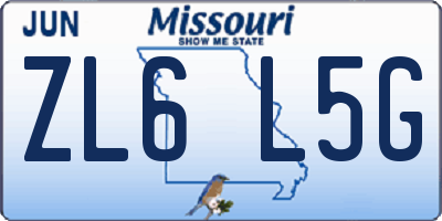 MO license plate ZL6L5G