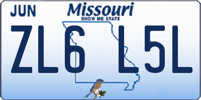 MO license plate ZL6L5L