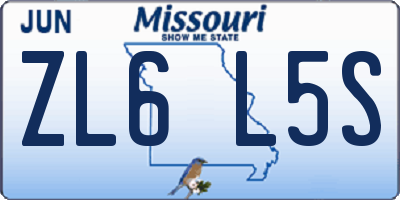 MO license plate ZL6L5S