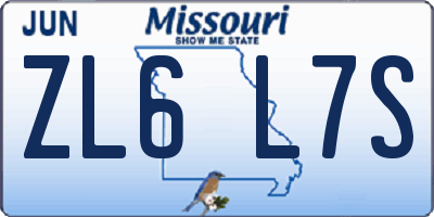 MO license plate ZL6L7S