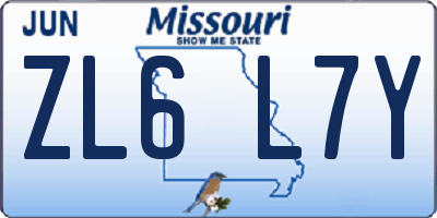 MO license plate ZL6L7Y
