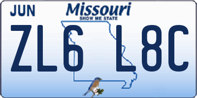 MO license plate ZL6L8C