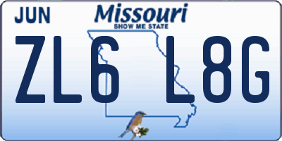 MO license plate ZL6L8G